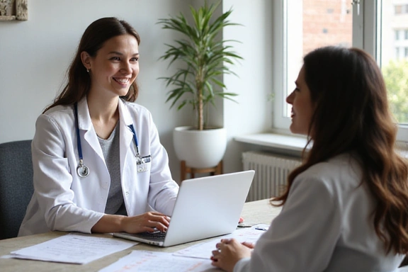 A nutritionist consulting with a client, showing empathy and professional guidance.